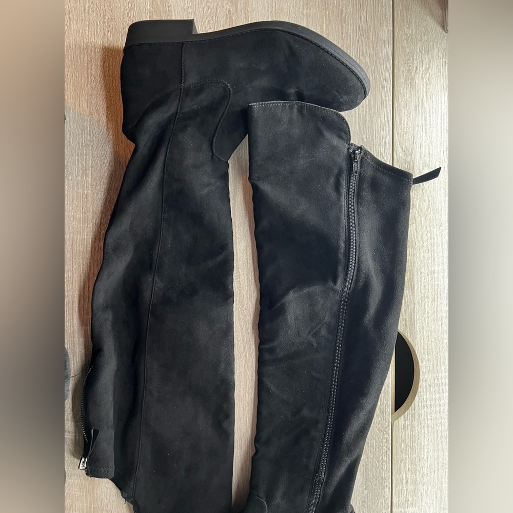 Black knee high boots